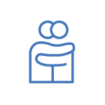 Icon: Zwei Menschen umarmen sich